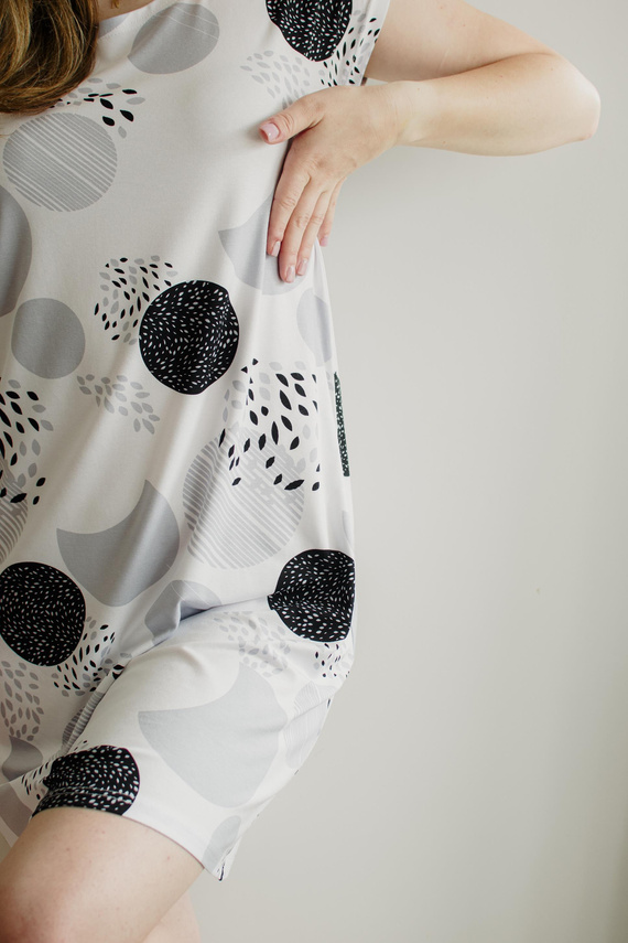 860 Amelia De Lafense cămașă de noapte - mânecă scurtă, viscoză moale - gri