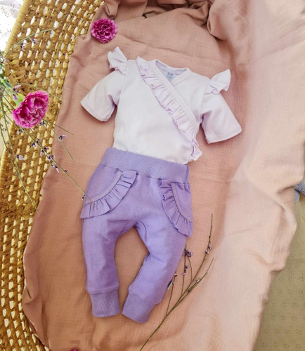 Body 362F Calinka Marija cu fermoar și mâneci scurte - mov deschis