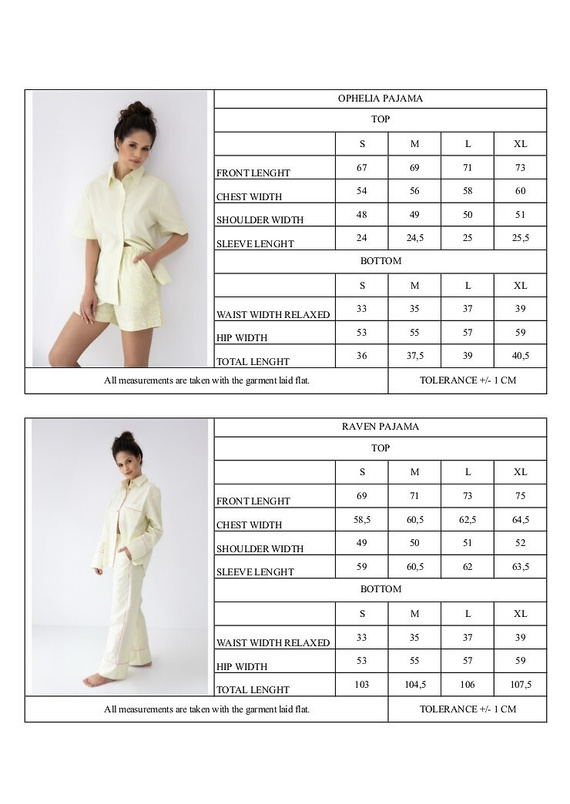 Pijama damă Sensis Raven lime – bumbac, cămașă cu nasturi și pantaloni