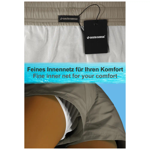 Sesto Senso șorturi de baie bărbați uscare rapidă plajă cu buzunare khaki