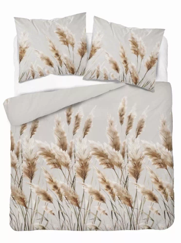 5329 B Lenjerie de pat din satin Ierburi de Pampas Detexpol gri