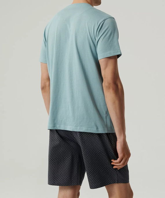 NMP-386 Pijamale pentru bărbați cu mâneci scurte, albastru Atlantic-grafit