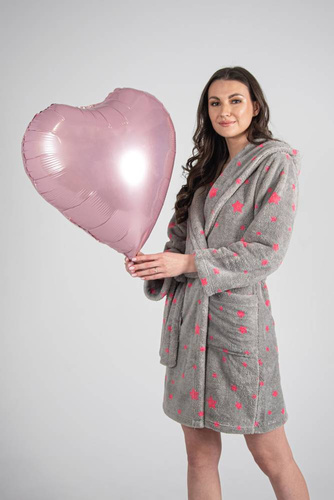 673 Stars Forex Halat de baie scurt pentru femei - gri