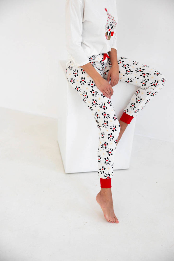 Pijamale pentru femei Panda 3/4 Sensis -ecru