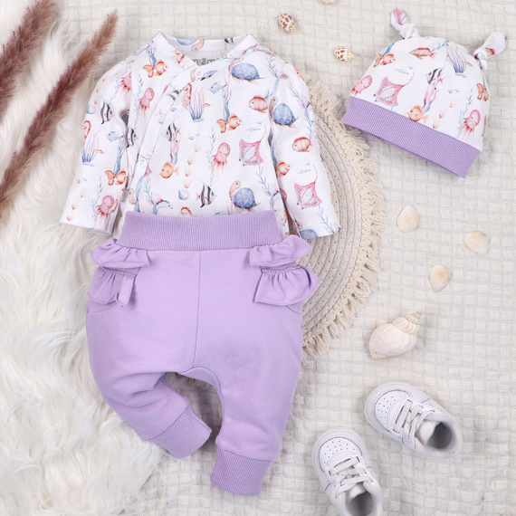 ABN-5471 Body plic Nini Underwater World cu mâneci lungi – bumbac organic, pentru bebeluși