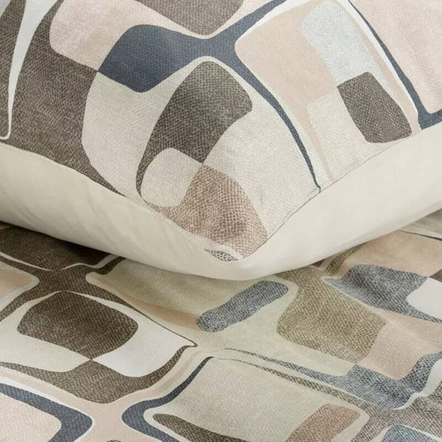 Spring 36 geometrie lenjerie de pat satin perdele euro bej