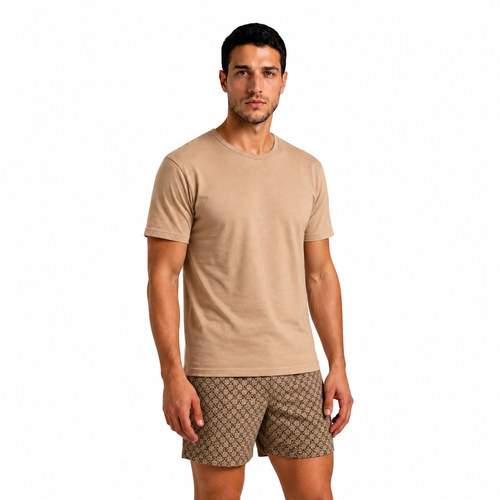 Sesto Senso 7268 Latte Pijamale bărbați scurte 100% bumbac confort