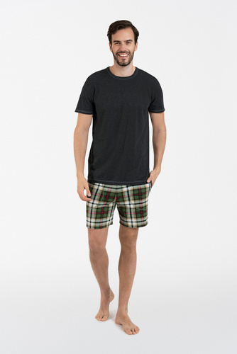 Seward Bis Pijama cu mânecă scurtă pentru bărbați Italian Fashion - melange închis