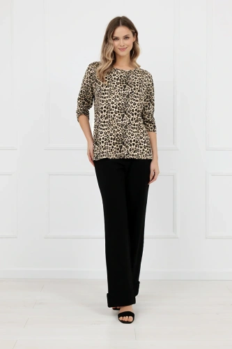Bluză damă Kenia Italian Fashion imprimeu leopard mânecă 3/4