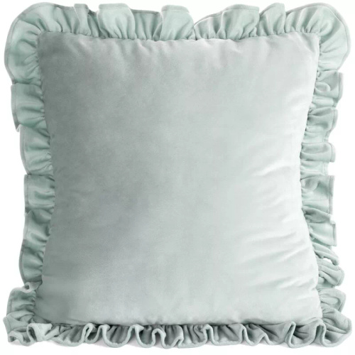 Față pernă Brenda 45x45 verde salvie catifea cu volane sage