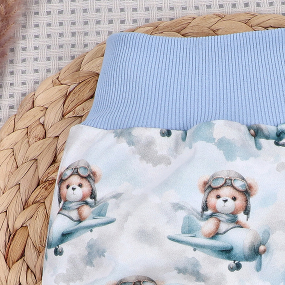 NINI Baby Bear Pilot salopete pentru bebeluși din bumbac organic 100% ABN-5750/PIL