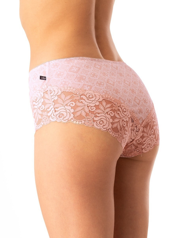 Slip dama din bumbac Key LPB 731 negru bej - set 2 piese la cutie, croiala clasica