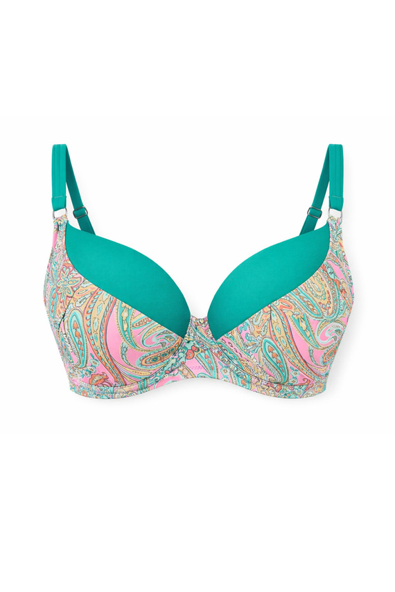 Mediolano Riviera 20005 sutien de baie Full Cup turcoaz cu model paisley