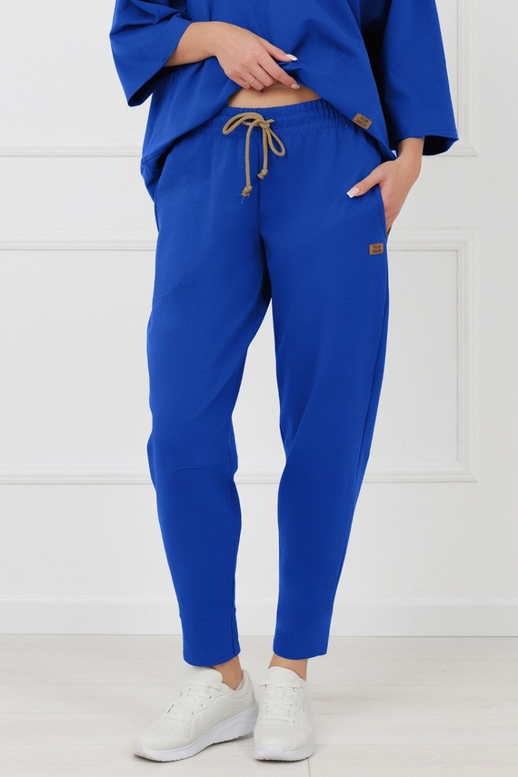 Pantaloni de trening Kaori Italian Fashion bumbac-kobalt