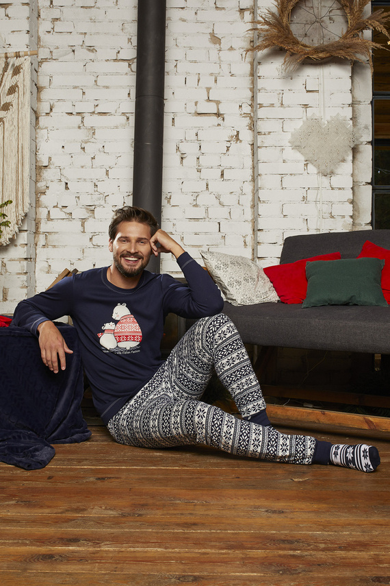 Arktyka Pijama pentru bărbați Italian Fashion - albastru marin