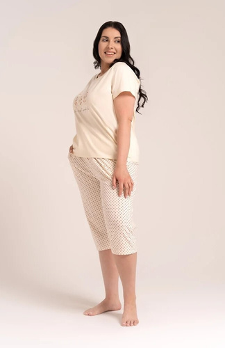 Pijamale damă Moraj PDD3200-020 bumbac piersică pantaloni 3/4