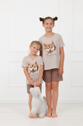 Pijama fete Shiba Italian Fashion 100% bumbac șort