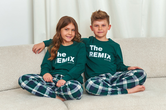 Doctor Nap 7342 – Pijamale unisex pentru copii „The Remix” | Colecție de familie, producție poloneză - bleumarin