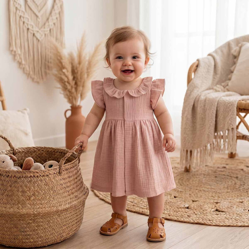 Nicol 224246 Rochie din mușelin pentru fete 100% bumbac pentru vară