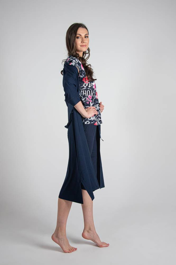 676 Pijama de damă cu talpă Forex - albastru marin