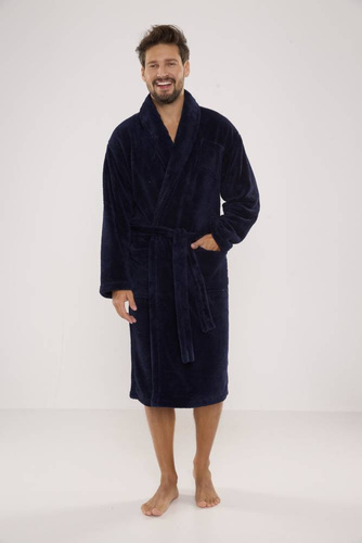 811 De Lafense halat de pluș pentru bărbați - albastru marin