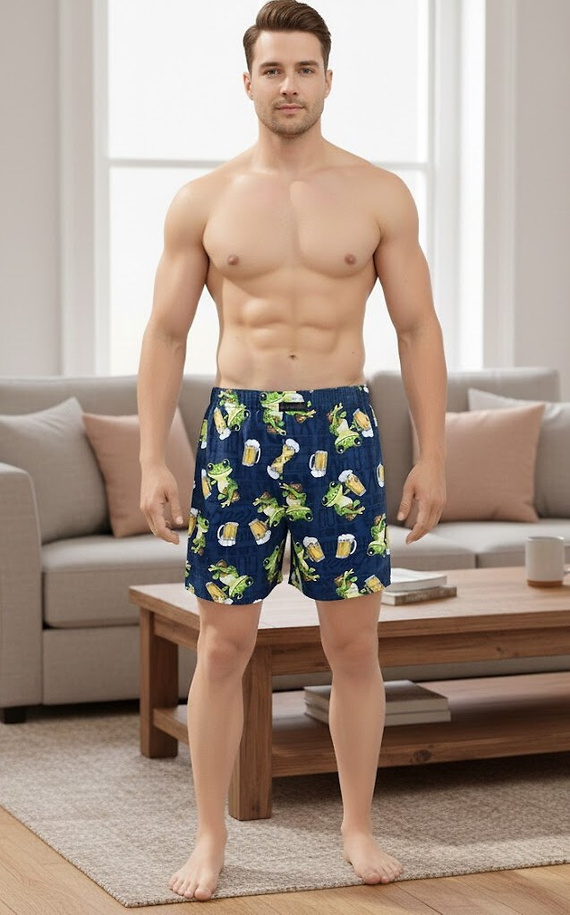 Boxeri bărbați Cornette Classic 001/183 Frog– 100% bumbac, croială lejeră, șliț cu nasture, confort zilnic