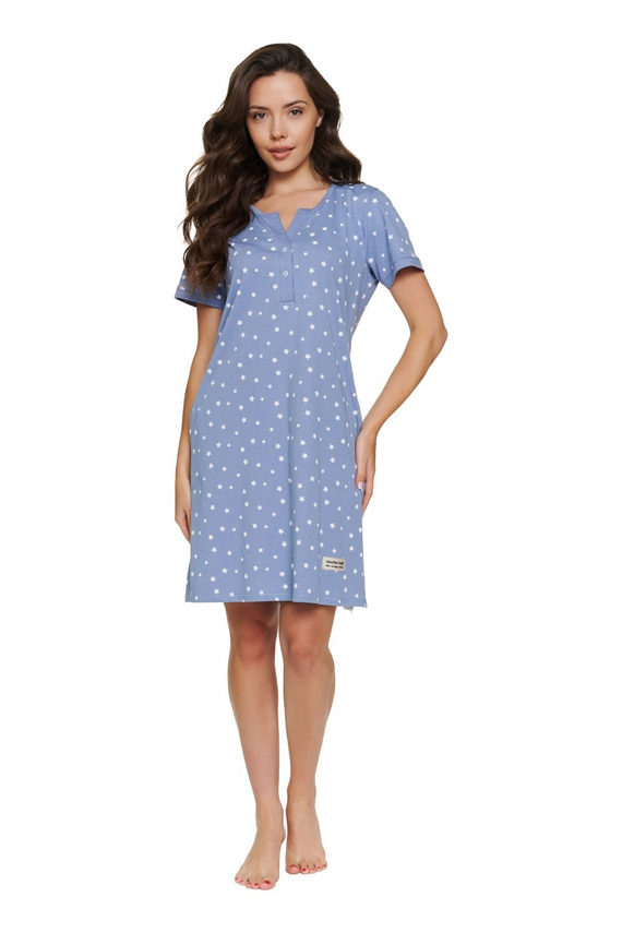 Cămașă de sarcină Doctor Nap 7556 din bumbac pentru alăptare - stardust