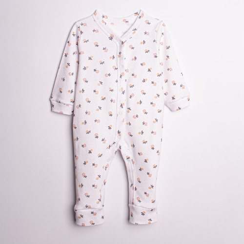 220032 Salopetă bebeluș Nicol 100% bumbac cu mânecă lungă și imprimeu delicat floral