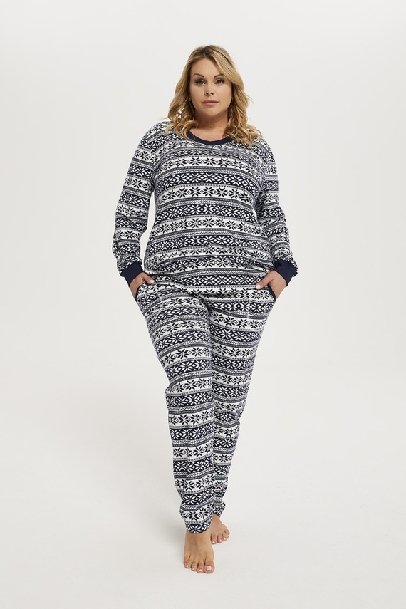 Alaska Pijama de damă cu mânecă lungă, pantaloni lungi Italian Fashion - print/verde