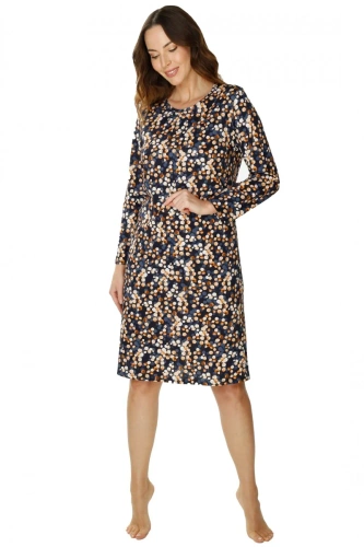 86675 Cămașă de noapte Lucy Seagull, imprimeu maro