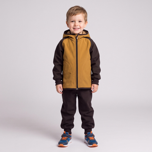 229020 Nicol Geacă softshell băieți cu polar, glugă, reflectorizantă - olive