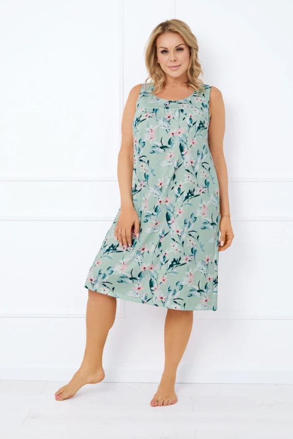 Cămașă de noapte Alwea, cu curea lată Italian Fashion - verde