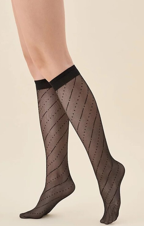 574 Mira Șosete până la genunchi 20 den Gabriella negru