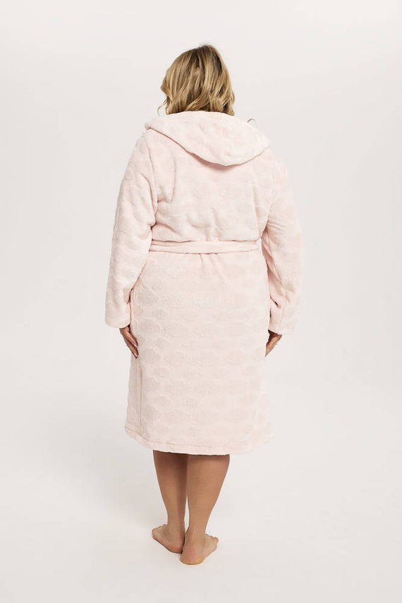 Halat de baie pentru femei Drina cu glugă Italian Fashion - roz