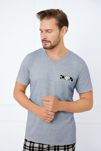 Klark Pijama cu mânecă scurtă pentru bărbați, pantaloni scurți Italian Fashion - melange/print