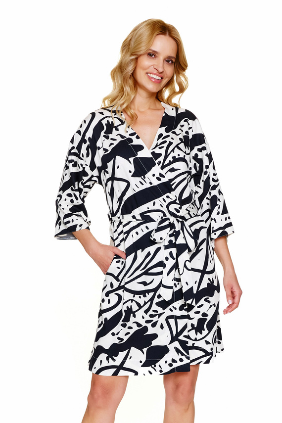 7311 Halat de baie de damă Doctor Nap La Palma – viscoză, imprimeu la modă