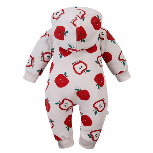 Salopetă bebeluș Eevi ecru 100% bumbac fără botoșei confort