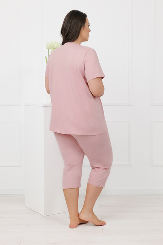 Hemaria Italian Fashion pijama damă bumbac 3/4 plus size roz