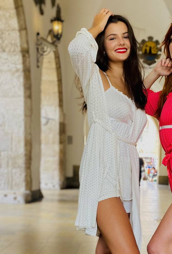 915 Dots Pijama de damă Forex - ecru