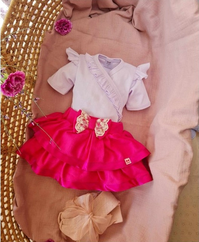 Body 362F Calinka Marija cu fermoar și mâneci scurte - mov deschis