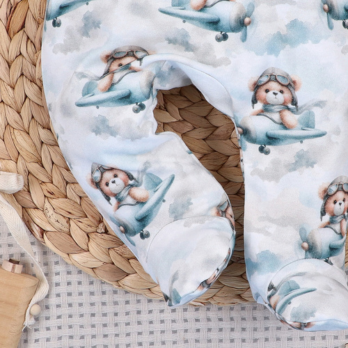 NINI Baby Bear Pilot salopete pentru bebeluși din bumbac organic 100% ABN-5750/PIL