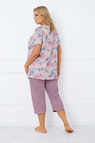 Inger Pijama de damă cu mânecă scurtă, pantaloni 3/4 Italian Fashion - imprimeu/piele 