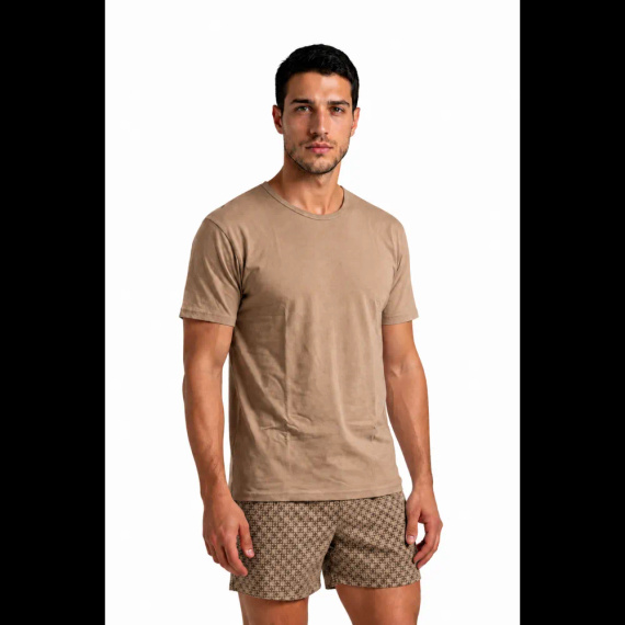 Sesto Senso 7268 Latte Pijamale bărbați scurte 100% bumbac confort