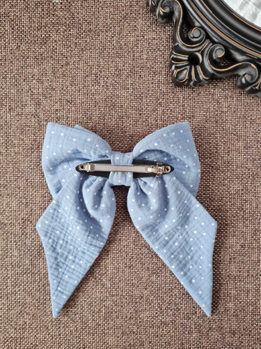 KMN16 Arc de păr de muselină cu închidere automată Marija - albastru