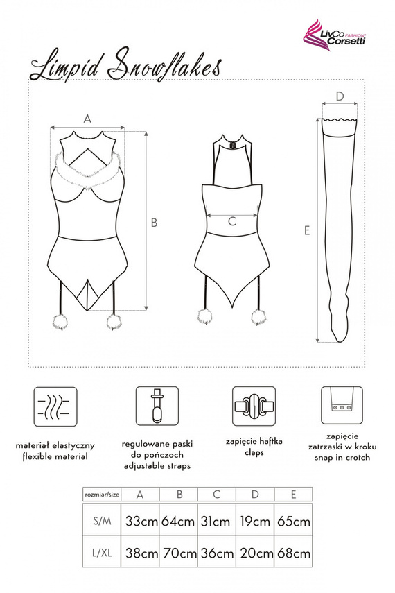 Limpid Snowflakes LC 90604 Strój mikołajki LivCo Corsetti Fashion