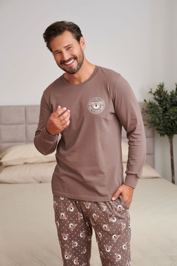 Doctor Nap 7508 Bear Club Pijamale damă maro 100% bumbac ursuleți