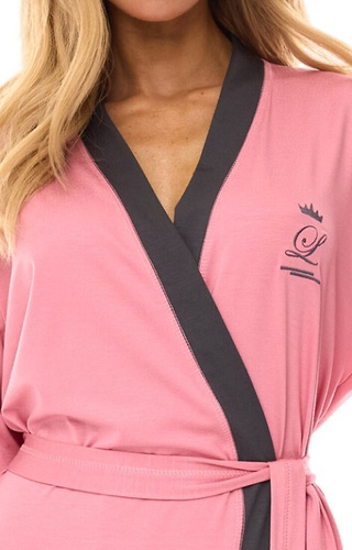 2505 L&L halat de baie lung pentru femei - roz