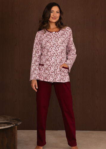 Pijamale damă Regina 4016 7/8 100% bumbac mânecă 7/8 confort albastru