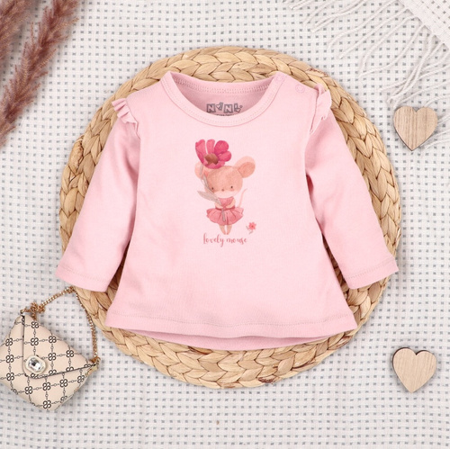 Nini Bluziță Nou-născut Little Mouse 100% Bumbac Organic – Fabricat în Polonia