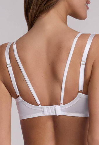 Sutien AVA semi-moale 2198, semi-căptușit, dantelă, cu armatură, elegant, confortabil - Alb